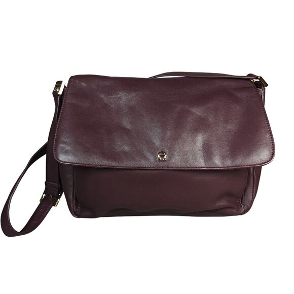 Vintage Etienne Aigner Oxblood Leather Shoulder Bag Organizer Compartments - Picture 1 of 14